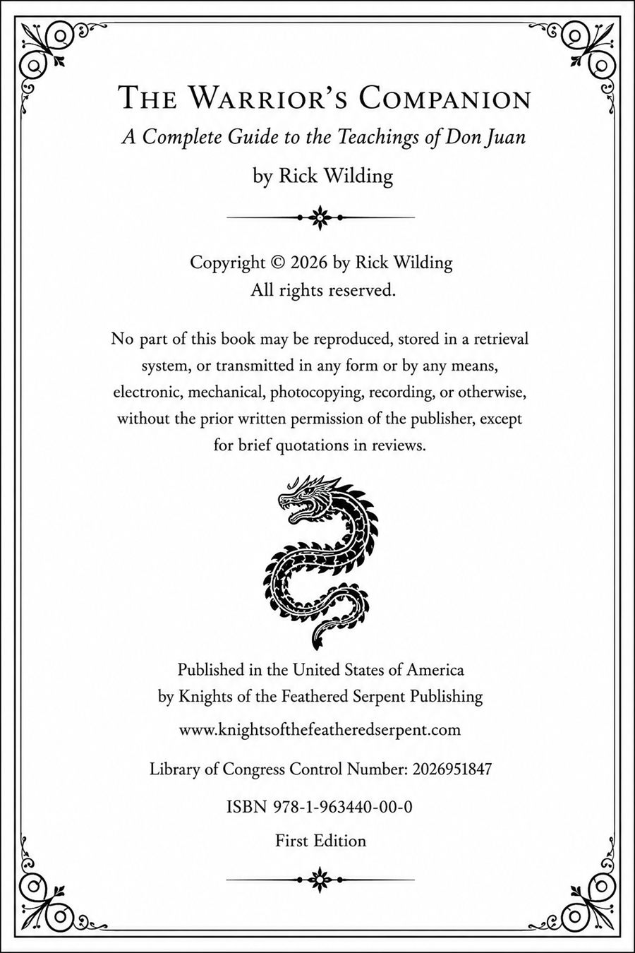 The Warrior's Companion title and copyright page